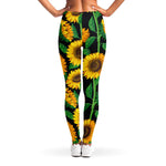 Sunflower Pattern Print Women's Leggings