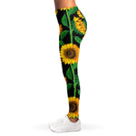 Sunflower Pattern Print Women's Leggings