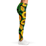 Sunflower Pattern Print Women's Leggings