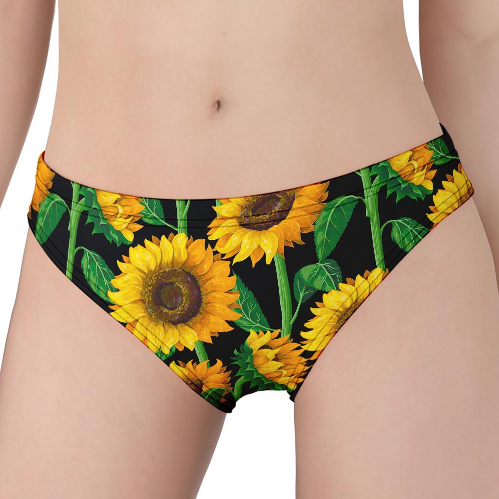 Sunflower Pattern Print Women's Panties