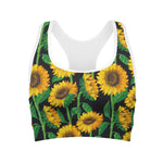 Sunflower Pattern Print Women's Sports Bra