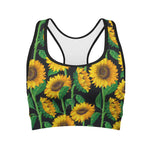 Sunflower Pattern Print Women's Sports Bra