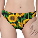 Sunflower Pattern Print Women's Thong