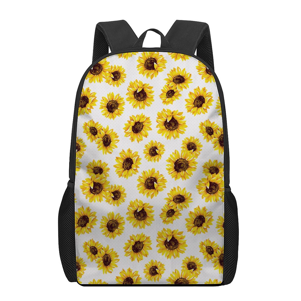 Sunflower Polka Dot Pattern Print 17 Inch Backpack