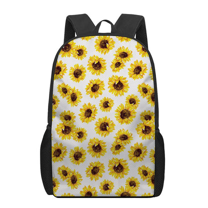 Sunflower Polka Dot Pattern Print 17 Inch Backpack