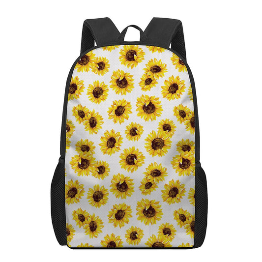 Sunflower Polka Dot Pattern Print 17 Inch Backpack