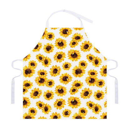 Sunflower Polka Dot Pattern Print Adjustable Apron