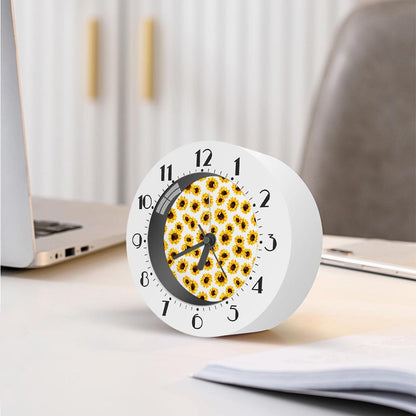 Sunflower Polka Dot Pattern Print Alarm Clock