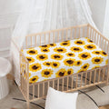 Sunflower Polka Dot Pattern Print Baby Crib Sheet