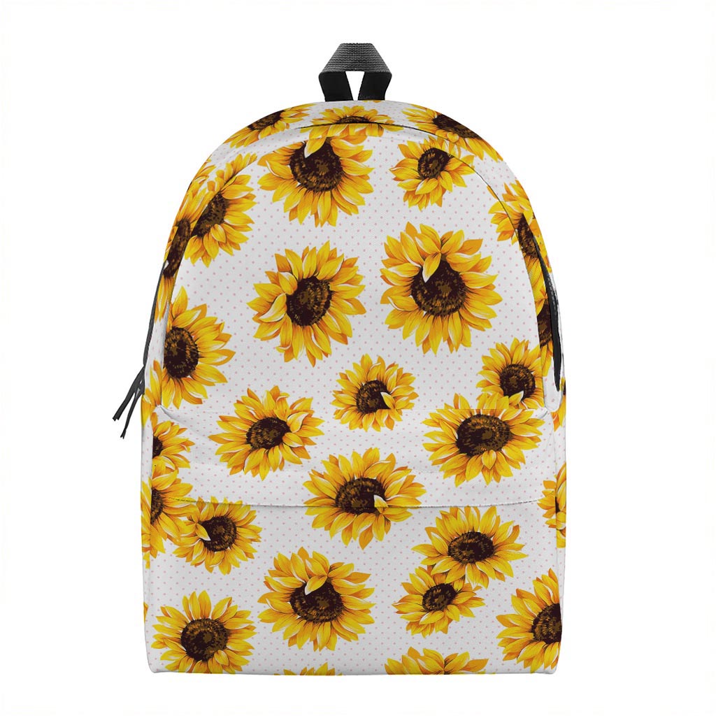 Sunflower Polka Dot Pattern Print Backpack