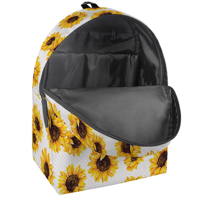 Sunflower Polka Dot Pattern Print Backpack
