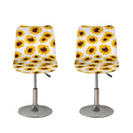 Sunflower Polka Dot Pattern Print Bar Stool Covers