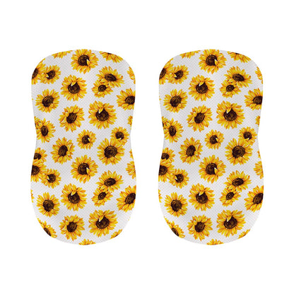 Sunflower Polka Dot Pattern Print Bar Stool Covers