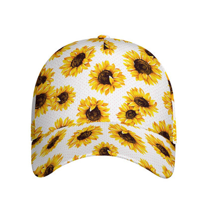 Sunflower Polka Dot Pattern Print Baseball Cap