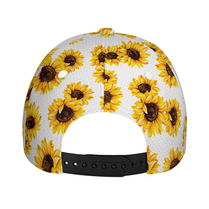 Sunflower Polka Dot Pattern Print Baseball Cap