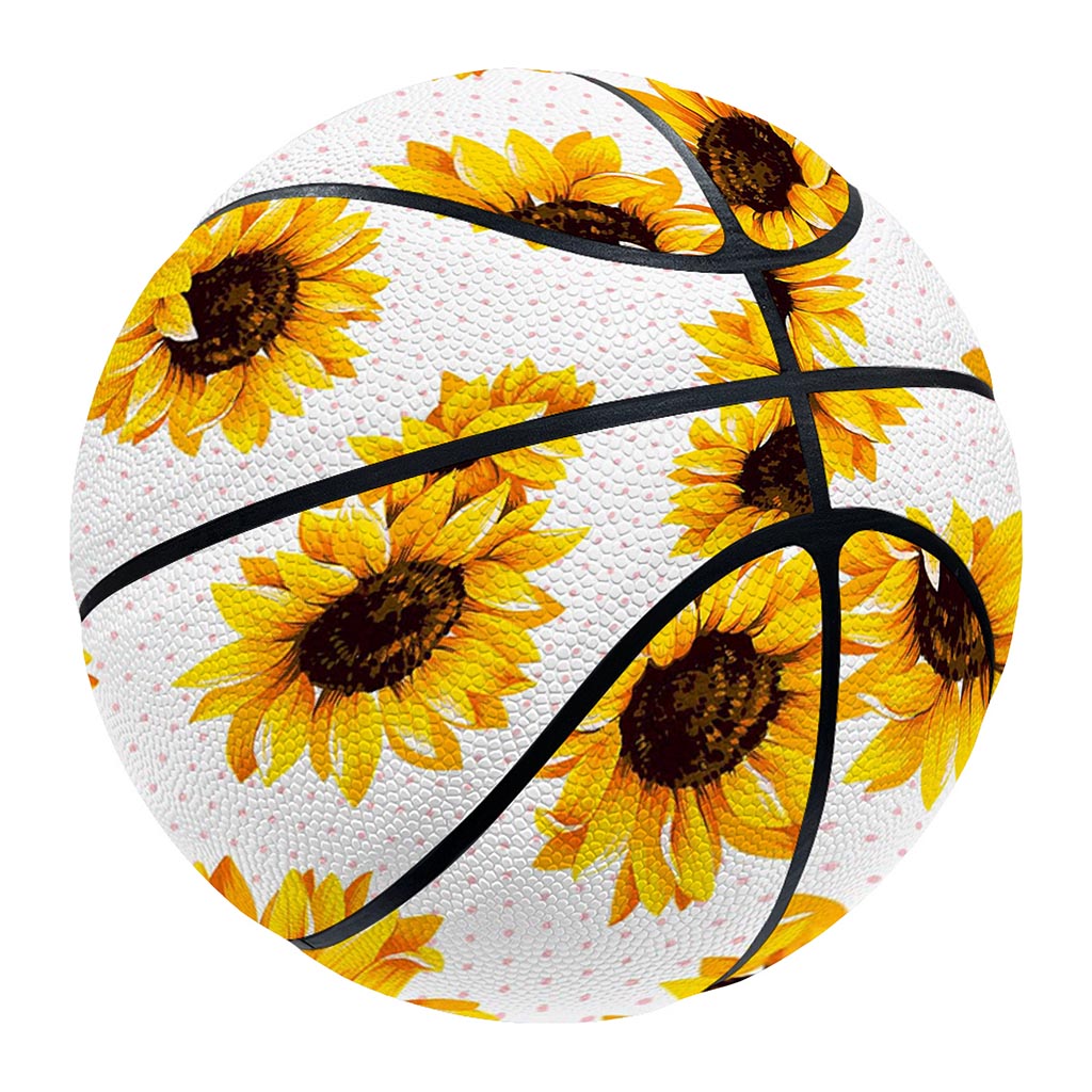 Sunflower Polka Dot Pattern Print Basketball