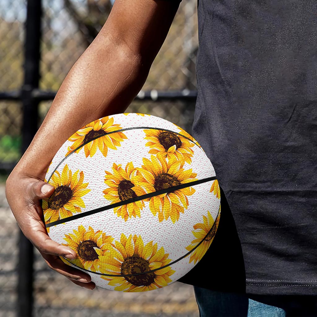 Sunflower Polka Dot Pattern Print Basketball
