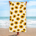 Sunflower Polka Dot Pattern Print Beach Towel