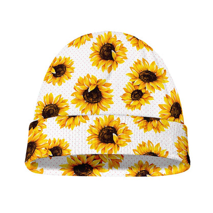 Sunflower Polka Dot Pattern Print Beanie