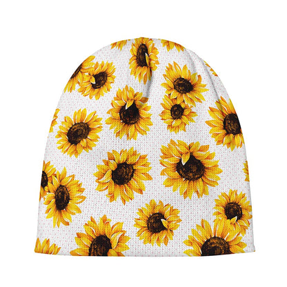 Sunflower Polka Dot Pattern Print Beanie