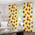 Sunflower Polka Dot Pattern Print Dimout Grommet Curtains