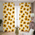 Sunflower Polka Dot Pattern Print Dimout Pencil Pleat Curtains