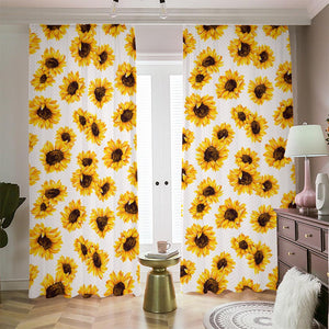 Sunflower Polka Dot Pattern Print Blackout Pencil Pleat Curtains