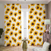 Sunflower Polka Dot Pattern Print Blackout Pencil Pleat Curtains