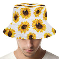 Sunflower Polka Dot Pattern Print Bucket Hat