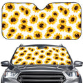 Sunflower Polka Dot Pattern Print Car Windshield Sun Shade