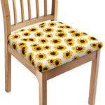 Sunflower Polka Dot Pattern Print Chair Cushion Cover