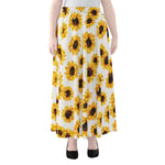 Sunflower Polka Dot Pattern Print Chiffon Maxi Skirt