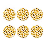 Sunflower Polka Dot Pattern Print Coaster Set