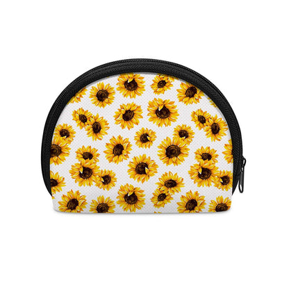 Sunflower Polka Dot Pattern Print Coin Purse