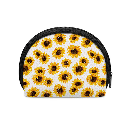 Sunflower Polka Dot Pattern Print Coin Purse