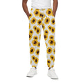 Sunflower Polka Dot Pattern Print Cotton Sweatpants