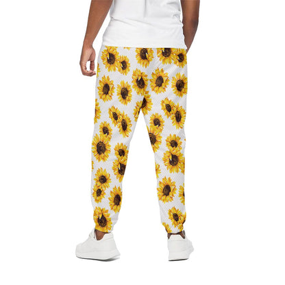 Sunflower Polka Dot Pattern Print Cotton Pants