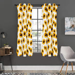 Sunflower Polka Dot Pattern Print Curtain