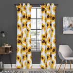 Sunflower Polka Dot Pattern Print Curtain
