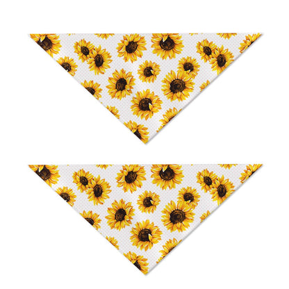 Sunflower Polka Dot Pattern Print Dog Bandana