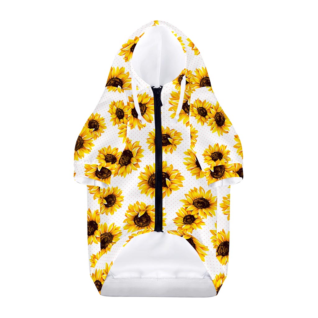 Sunflower Polka Dot Pattern Print Dog Zip Up Hoodie