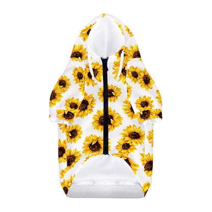 Sunflower Polka Dot Pattern Print Dog Zip Up Hoodie