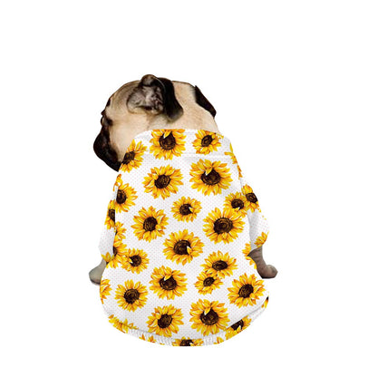 Sunflower Polka Dot Pattern Print Dog Zip Up Jacket