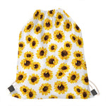 Sunflower Polka Dot Pattern Print Drawstring Bag