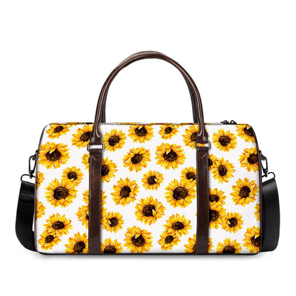 Sunflower Polka Dot Pattern Print Duffle Bag