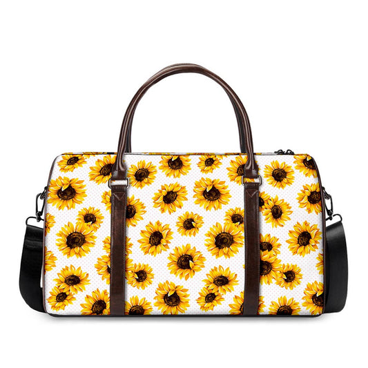 Sunflower Polka Dot Pattern Print Duffle Bag