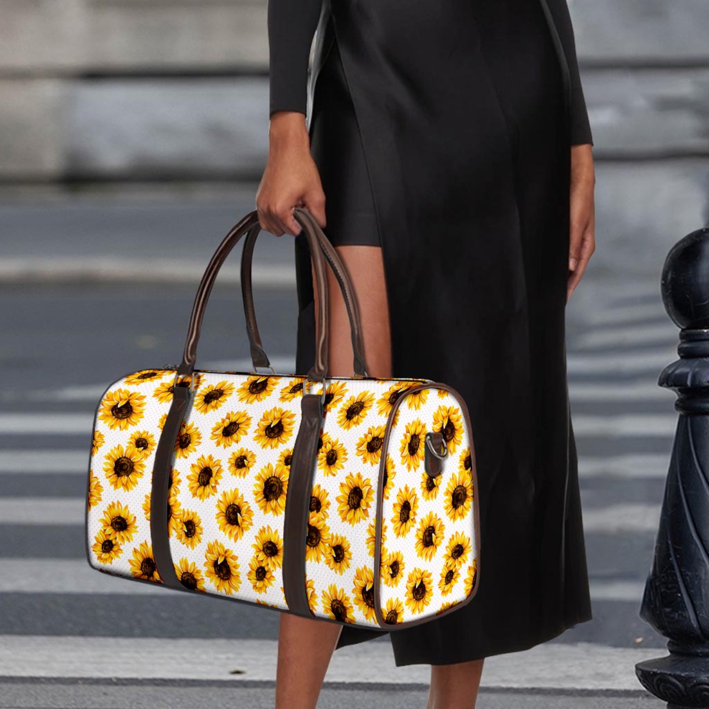 Sunflower Polka Dot Pattern Print Duffle Bag