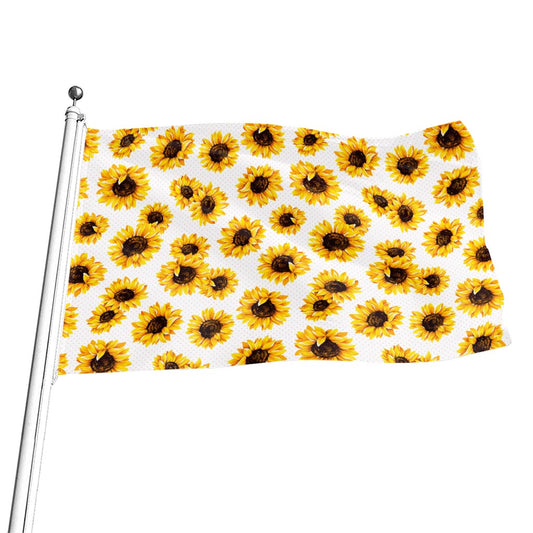 Sunflower Polka Dot Pattern Print Flag
