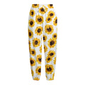 Sunflower Polka Dot Pattern Print Fleece Lined Knit Pants