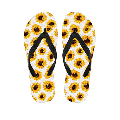 Sunflower Polka Dot Pattern Print Flip Flops